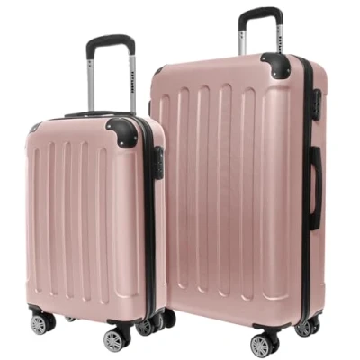 Afbeelding van TRVLMORE Kofferset 2 Delig 38L Handbagage + 110L Ruimbagage Lichtgewicht Trolley Reiskoffer Set Roségoud