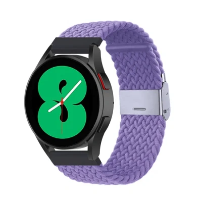 Afbeelding van Garmin Venu 2 &amp; 3 Braided nylon bandje Paars Polyester Rekbaar siliconen