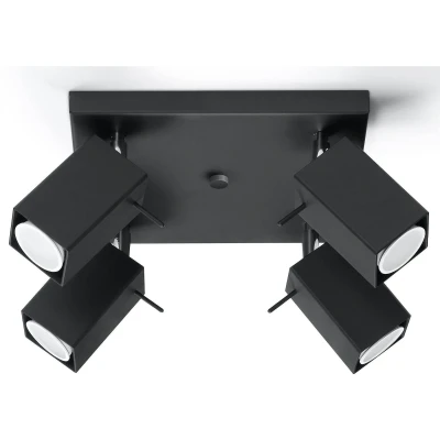 Afbeelding van Plafondlamp MERIDA 4 zwart 4x GU10 lamphouder 25x25x16cm IP20 230V AC