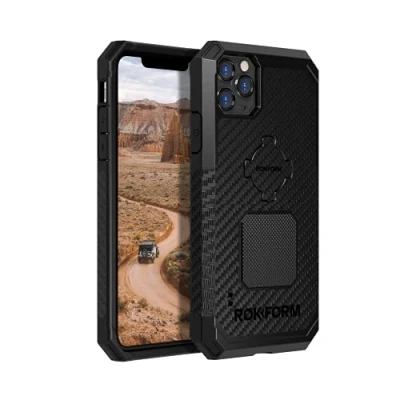 Afbeelding van Rokform Magnetische iPhone 11 Pro Max hoesje met Twist Lock Mount, militaire kwaliteit robuuste mobiele telefoonhouder serie (zwart)