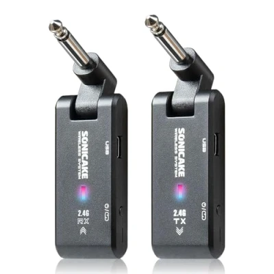 Afbeelding van SONICAKE 2.4GHz Draadloze Gitaar Systeem 6 Kanaals Oplaadbare Audio Bass Zender Ontvanger voor Elektrische Instrumenten