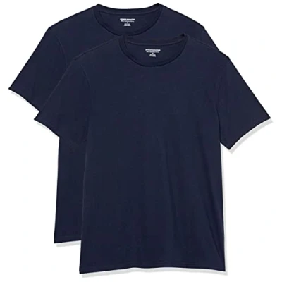 Afbeelding van Amazon Essentials Heren Slim Fit T shirt met korte mouwen en ronde hals, 2 stuks, marineblauw, X Large