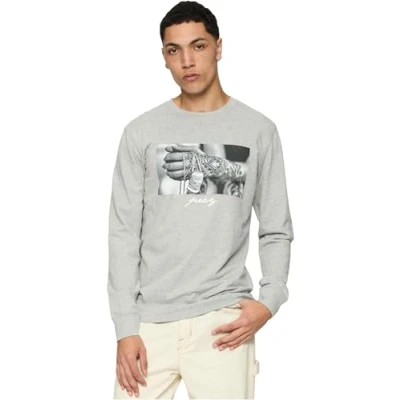 Afbeelding van Mister Tee PRAY 2.0 Crewneck Sweater, Heren, Maat: XL, Grey