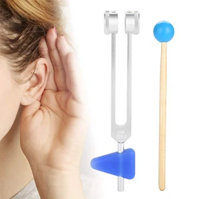 Afbeelding van Chakra OM 136.1Hz Tuning Vork Medische Genezing Instrument Aluminium Geluid Healing Vibratie Therapie Gereedschap Met Hamer