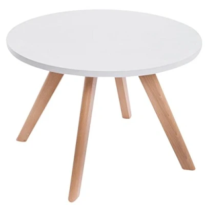 Afbeelding van CLP Design bijzettafel EIRIK ronde houten tafel, Ø 60 cm, hoogte 40 Kleur:natura