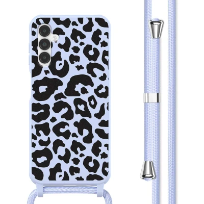 Afbeelding van Samsung Galaxy A14 (4G) Hoesje Siliconen en TPU (zacht) imoshion Backcover met koord/Softcase/Koordhoesje Animal Lila Telefoonhoesje