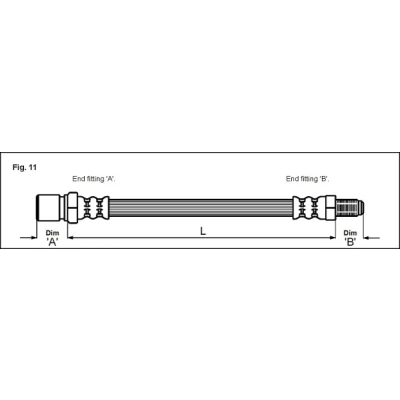 Afbeelding van METZGER 4113311 Remslang 223mm F10 x 1