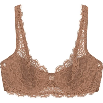 Afbeelding van Triumph dames Amourette 300 voorgevormde beugel bh met kant in de kleur Roestbruin, maat: C75
