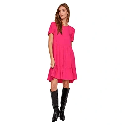 Afbeelding van VILA Vipaya S SU NOOS Jurk, Dames, Maat: 40, Pink yarrow