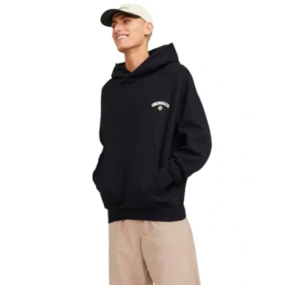 Afbeelding van Jack &amp; Jones Jorsantorini Graphic Hoodie, Heren, Maat: Small, Black