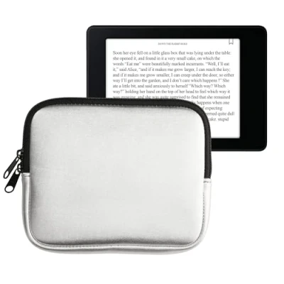 Afbeelding van kwmobile Neopreen e Reader Pouch Maat 6 7&quot; eReader Universele eBook Sleeve Case met Rits Zilver