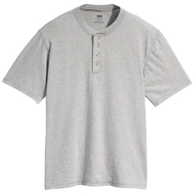 Afbeelding van Levi&#039;s Button Henley Tshirt basic, Heren, Maat: Large, Mid tone grey heather