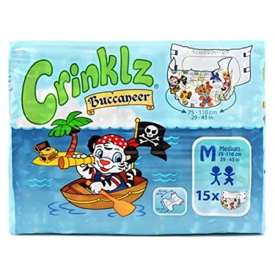 Afbeelding van Crinklz Buccaneer luiers zeerover met folie maat M 15 stuks