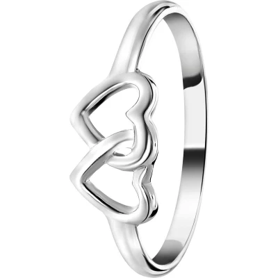 Afbeelding van Lucardi Meisjes Kinder ring met plating Hart Cadeau Echt Zilver Zilverkleurig