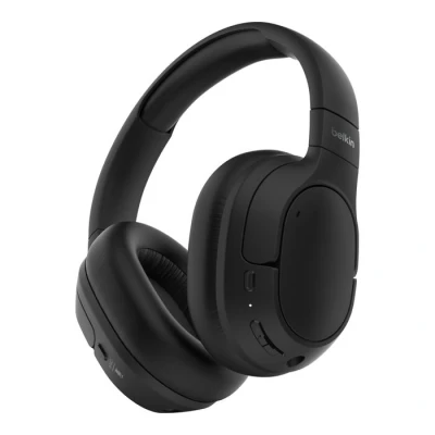 Afbeelding van Belkin SoundForm Isolate draadloze koptelefoon met hybride actieve ruisonderdrukking, Bluetooth noise cancelling hoofdtelefoon 60u afspeeltijd, diepe bas, CloudCushion oorkussens Zwart