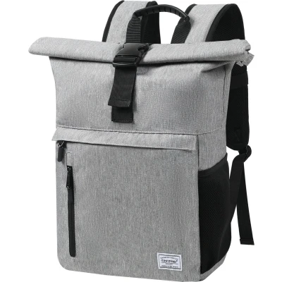 Afbeelding van FASSIONA Rugzak, Rolltop 18L Tot 25 L Waterdicht met Laptopvak 15,6 Inch voor Herren &amp; Dames Grijs