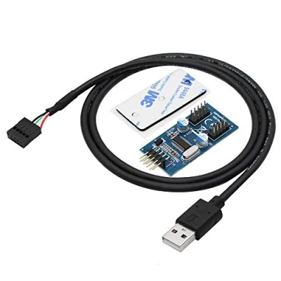 Afbeelding van CERRXIAN Moederbord USB 2.0 A naar 9pin Header,1 2 Extension Hub Splitter Adapter,9 pins Connector Adapter Port Multiplier