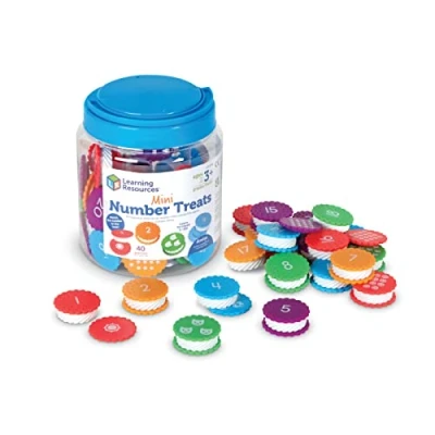 Afbeelding van Learning Resources Mini cijfersnacks, educatief speelgoed voor peuters, leren en onderwijs speelgoed, Montessorispeelgoed kinderen, peuters kleuters, 40 items, leeftijd 3+