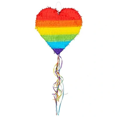 Afbeelding van Boland Trekpiñata Hart Regenboog (L) L Multi Verjaardag, Kinderfeestje, Themafeest