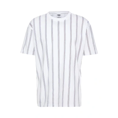 Afbeelding van Urban Classics Heavy Oversized Stripe TEE Tshirt print, Heren, Maat: Small, White/navy