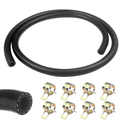 Afbeelding van Newpop brandstofslang, 1 meter 6 mm binnendiameter dieselslang, olieslang met 8 stuks slangklemmen, voor auto, motorfiets, tractor of kleine motoren