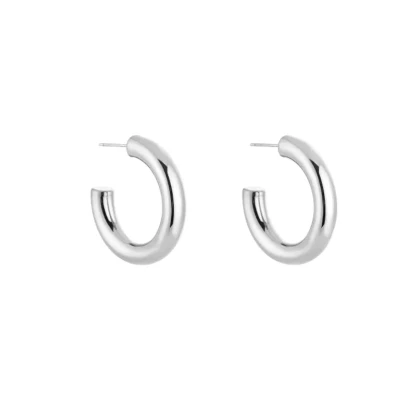Afbeelding van Bijoutheek Oorknoppen Open Hoop Bold Zilver