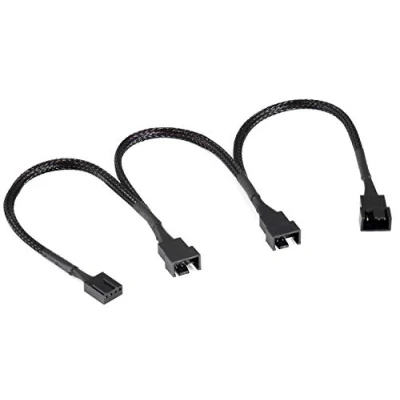 Afbeelding van Poppstar PWM Fan Splitter Kabel (20 20 20cm, 4 pins Connector (vr) naar 1x (m) en 2x 3 (m)) Aansluiting Processor &amp; Fans op Moederbord