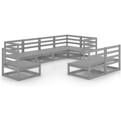 Afbeelding van vidaXL 8 delige Loungeset massief grenenhout grijs