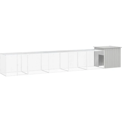 Afbeelding van vidaXL Kippenhok 600x91x100 cm gegalvaniseerd staal grijs