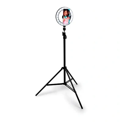 Afbeelding van Grundig Ringlamp met Statief en Telefoonhouder Verstelbaar tot 210cm Geschikt voor TikTok YouTube 3 Lichtstanden