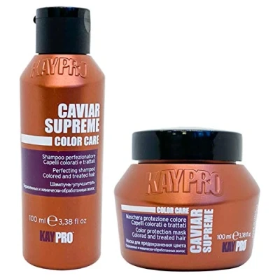 Afbeelding van KayPro Kit Mini Size Caviar 100 ml Shampoo en Masker voor Gekleurd Haar Reisverpakking Travel Giftset Geschenkset