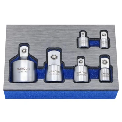 Afbeelding van DAKCOS adapterset dopsleuteladapter 6 delig 1/4&quot; naar 3/8&quot;, 3/8&quot; op 1/4&quot;, 1/2&quot;, 1/2&quot; 3/4&quot; 3/4&quot;, mat chroom oppervlak CR V