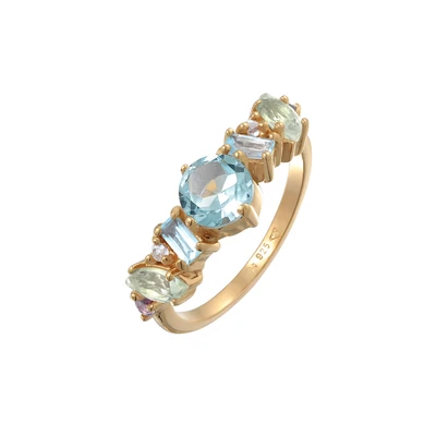 Afbeelding van Elli Elegant Statement Ring goldcoloured, Dames, Maat: 54, Gold coloured
