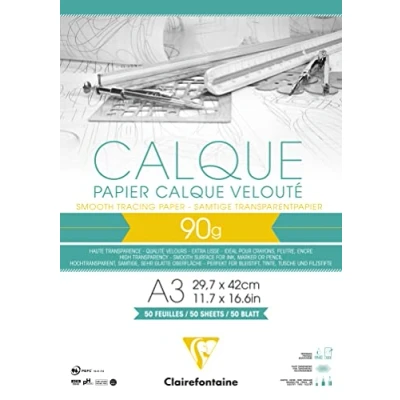 Afbeelding van Clairefontaine Calque 90g Overtrekpapier A3