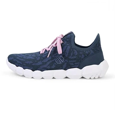 Afbeelding van Dare2B Dames Hex at Gerecycled Knit Trainers Sneaker, Orion Grey Powder Roze, 5 UK, Poeder 38 EU