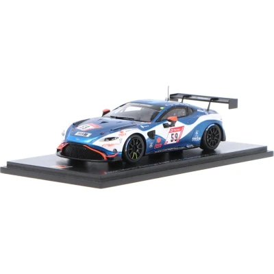 Afbeelding van De 1:43 Diecast Modelcar van Aston Martin Vantage GT4 Team AMR #59 24H Nurburgring 2021. rijders waren A. Westbrook / C. Goodwin D. Turner en J. Adam. fabrikant het schaalmodel is Spark. Dit model alleen