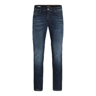 Afbeelding van Mann JACK &amp; JONES Jeans TIM Rechte Pijpen Slim Fit Platte Voorkant OORSPRONKELIJK, Colour:Dark Blue, Size:32W / 30L