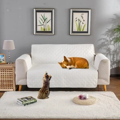 Afbeelding van PETCUTE Stoelhoezen, gewatteerd, fauteuilhoes, 1 zits, fauteuils, beschermer, ligstoel, overtrek voor katten en honden