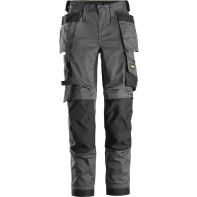 Afbeelding van Snickers 6247 AllroundWork, Dames Stretchbroek met Holsterzakken Staalgrijs/Zwart