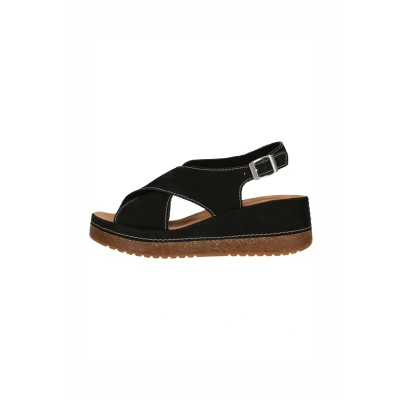 Afbeelding van Clarks Dames Kassanda Step Sandaal, zwart Nubuck, 8 UK, Zwarte 42 EU