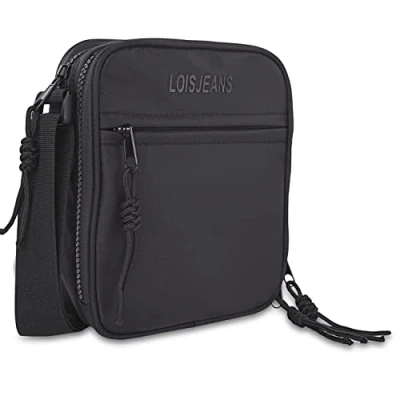 Afbeelding van Lois Crossbody Bag Heren, Schoudertas Dames, Schoudertas, Shoulder Man, Stijlvol en Veelzijdig, Zwart