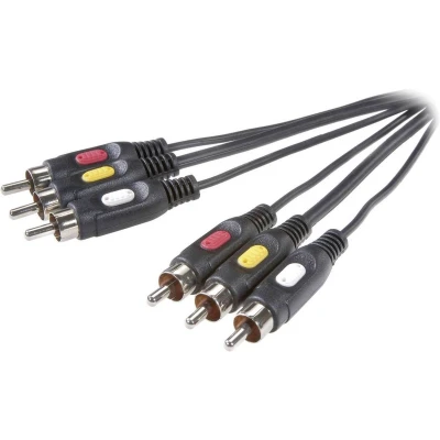 Afbeelding van SpeaKa Professional Composite Cinch AV Aansluitkabel [3x stekker 3x stekker] 2.00 m Zwart