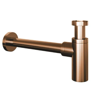 Afbeelding van Rubio inox beker verstelbare sifon volledig rvs kleur PVD Geborsteld Koper 1208920728