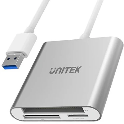 Afbeelding van UNITEK Y 9313 kaartlezer USB 3.2 Gen 1 (3.1 1) Zilver