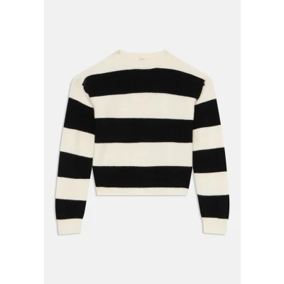 Afbeelding van ONLY kids meisjes trui FRANCA STRIPE Night Sky SMALL Cloud Dancer Loose Fit