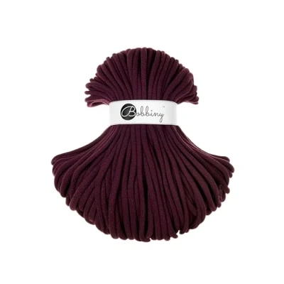 Afbeelding van Bobbiny Jumbo macramé koord, gevlochten, 9 mm, bordeauxrood, 100 m