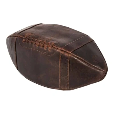 Afbeelding van American Football toilettas, toilettas van echt leer in voetbaldesign, Mad Monkey, Bruin, 27,5 cm, Voetbaldesign