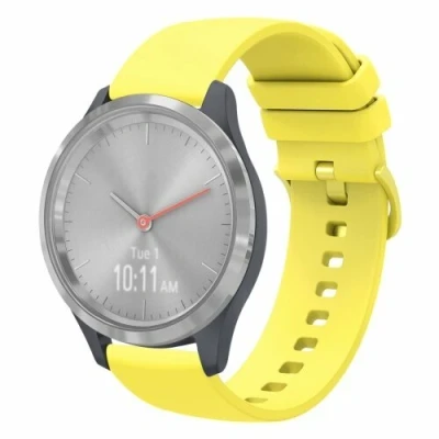 Afbeelding van Garmin Venu 3s / Vivoactive 4s 2s Vivomove Forerunner 255s Soft siliconen bandje Geel
