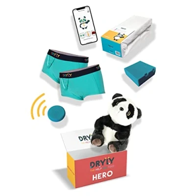 Afbeelding van Dryly Plaswekker tegen Bedplassen voor Meisjes Zindelijkheidstraining incl. App Hero Pakket Maat 146 152
