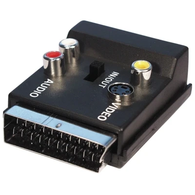 Afbeelding van InLine® Scart adapter, M/V naar 3x Tulp en S VHS video